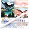 Paint by Numbers Kit for Adults Beginners,12" Wx16 L 2 Pack Canvas for Painting Kits for Adults in Colorful Box-Sunset Lake Mountains1112